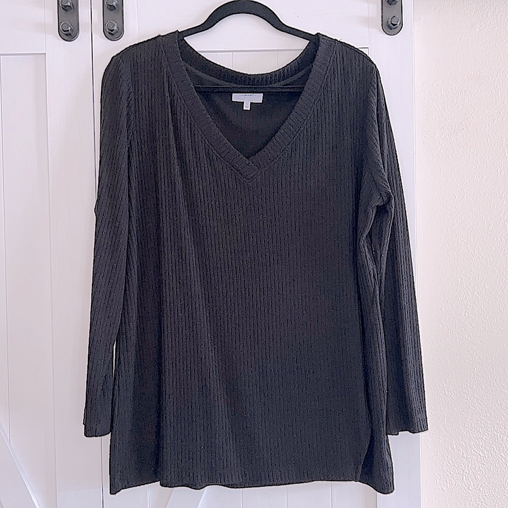 EUC Soma Wknd Super soft Long Sleeve ribbed sweatshirt lounge V-neck tunic top